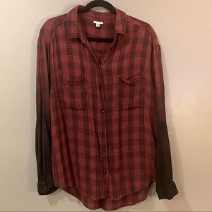 Urban Outfitters ecoté dyed sleeve flannel